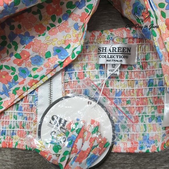 Shareen Collection Strapless Floral Top Size 12 - Picture 3 of 4